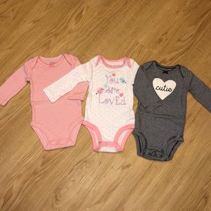 Baby girl long sleeve onesies 3-6 months